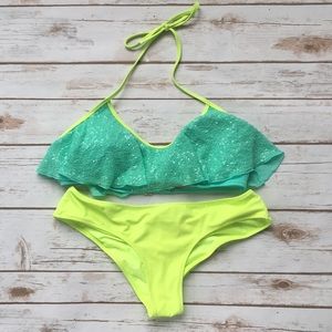 VS Swim Flounce Halter Bikini with Cheeky Hipkini